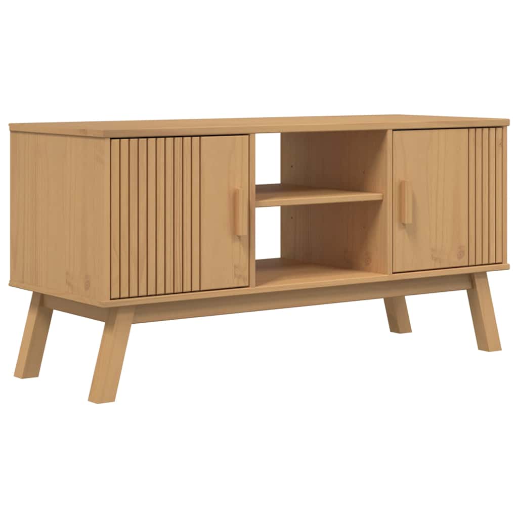 Mueble De Tv Olden Madera Maciza De Pino 114X43X57 Cm