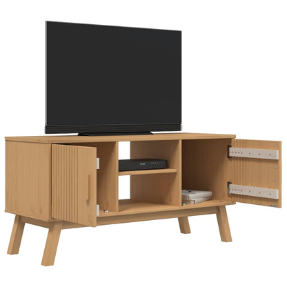 Mueble De Tv Olden Madera Maciza De Pino 114X43X57 Cm