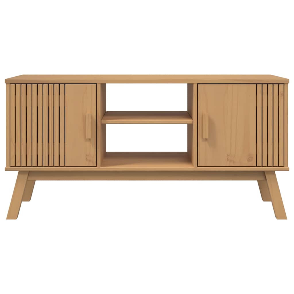 Mueble De Tv Olden Madera Maciza De Pino 114X43X57 Cm