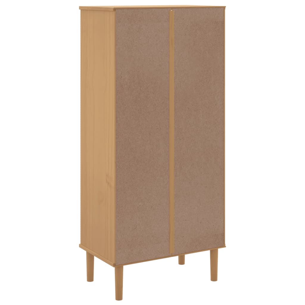 Estantería Senja Aspecto Ratán Madera Pino 60X35X130 Cm