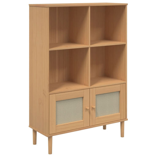 Estantería Senja Aspecto Ratán Madera Pino 90X35X130 Cm