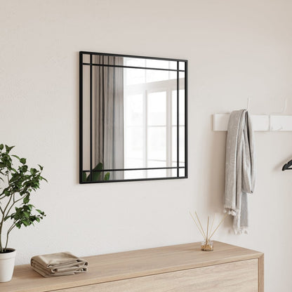 Espejo De Pared Cuadrado De Hierro Negro