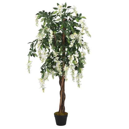 Árbol De Wisteria Artificial 560 Hojas Verde Y Blanco