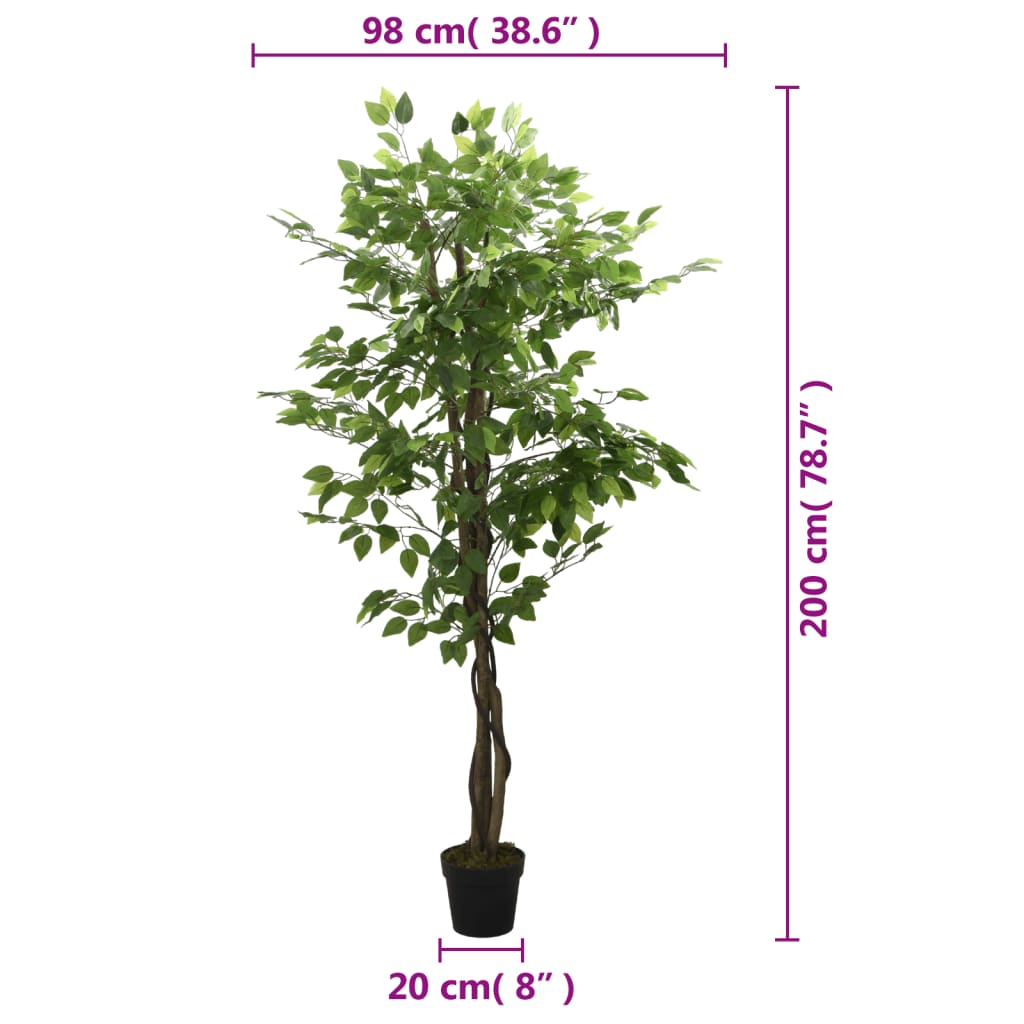 Árbol Ficus Artificial Con 1260 Hojas Verde