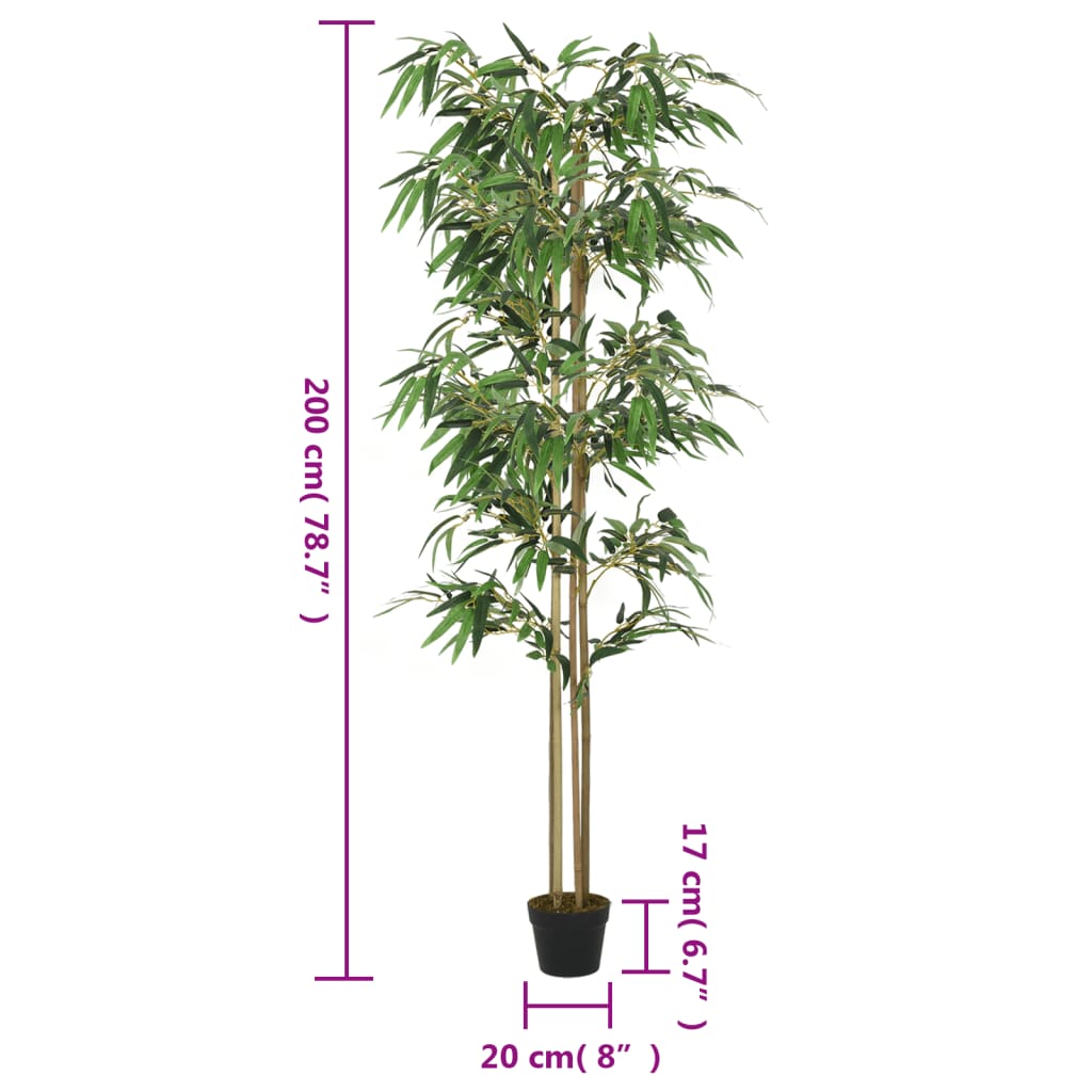 Árbol De Bambú Artificial Con 1520 Hojas Verde 200 Cm