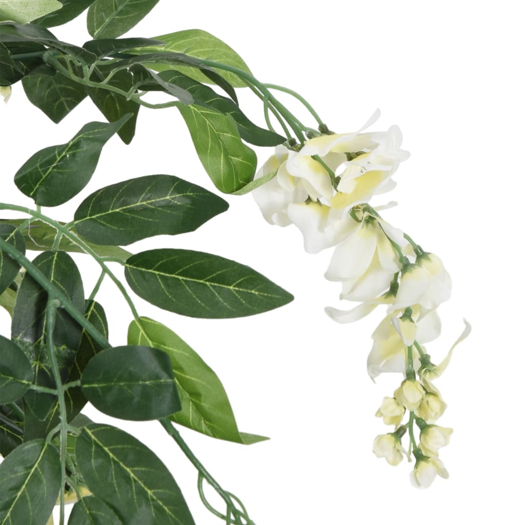 Árbol De Wisteria Artificial 560 Hojas Verde Y Blanco
