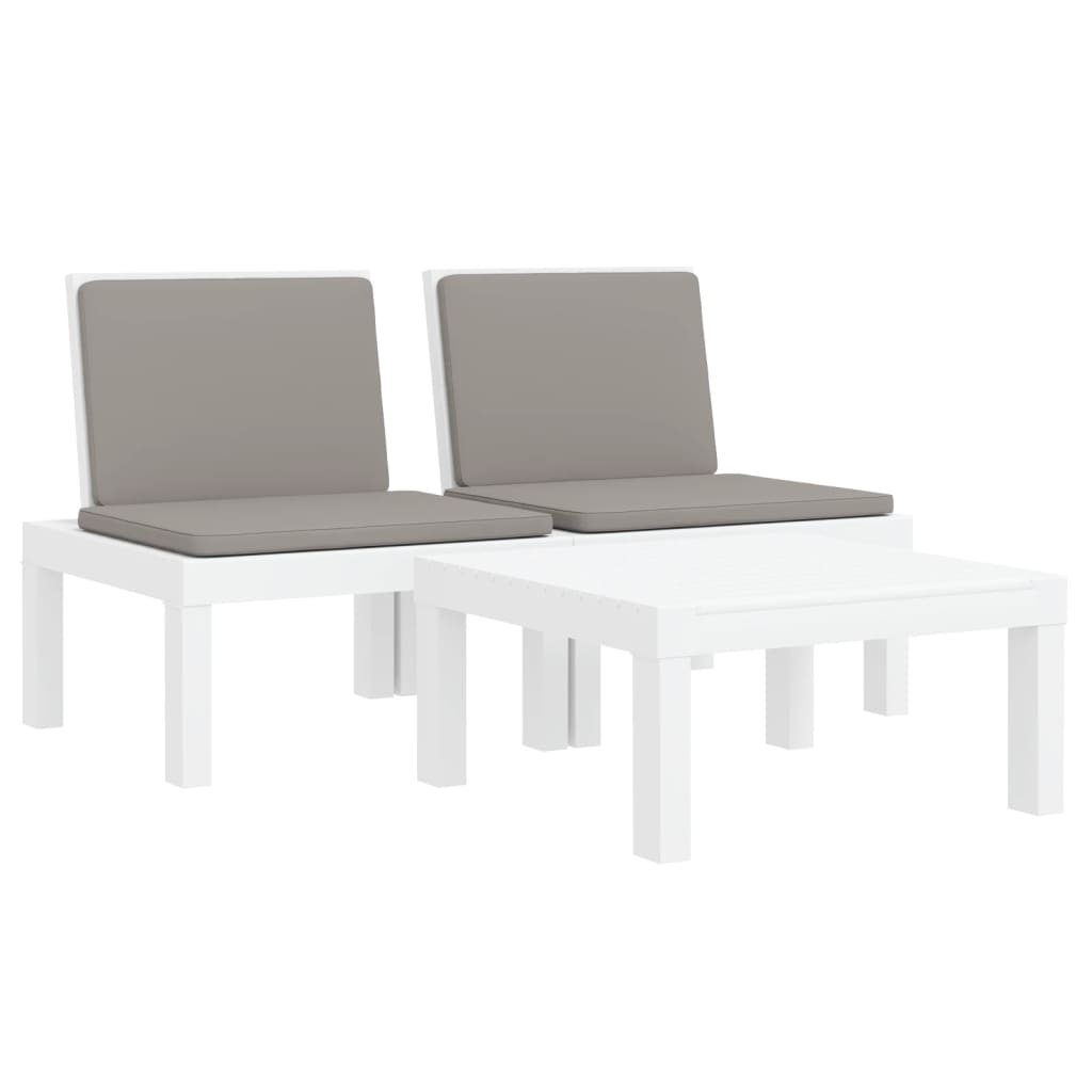 Juego De Muebles De Jardín 3 Piezas Con Cojines Pp