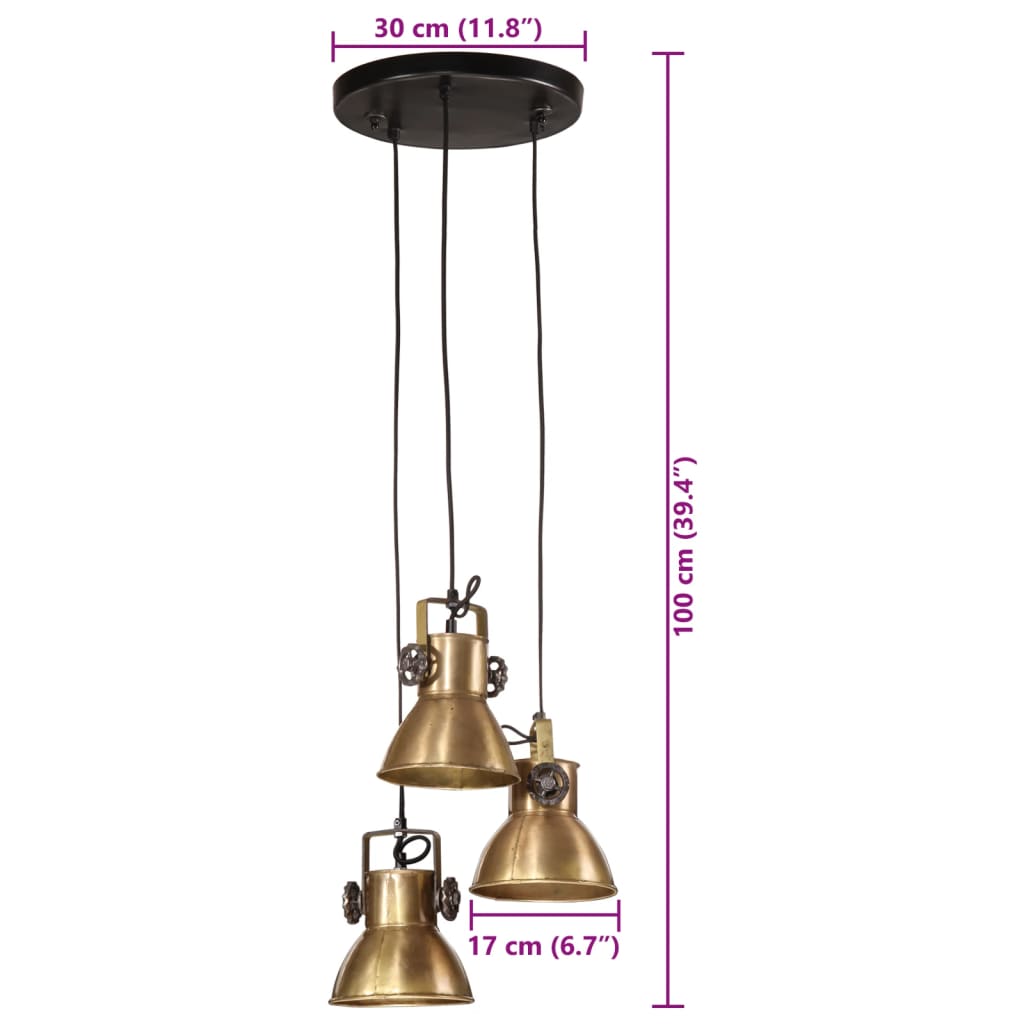 Lámpara De Techo Vintage 25 W E27 30X30X100 Cm