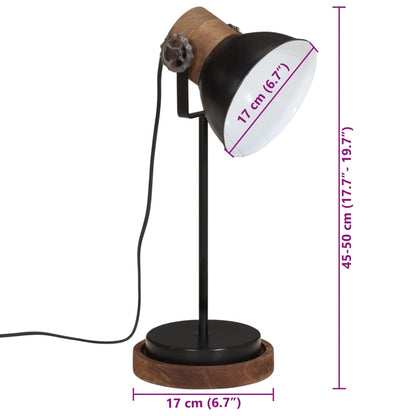 Lámpara De Escritorio Negra 25 W E27 17X17X50 Cm