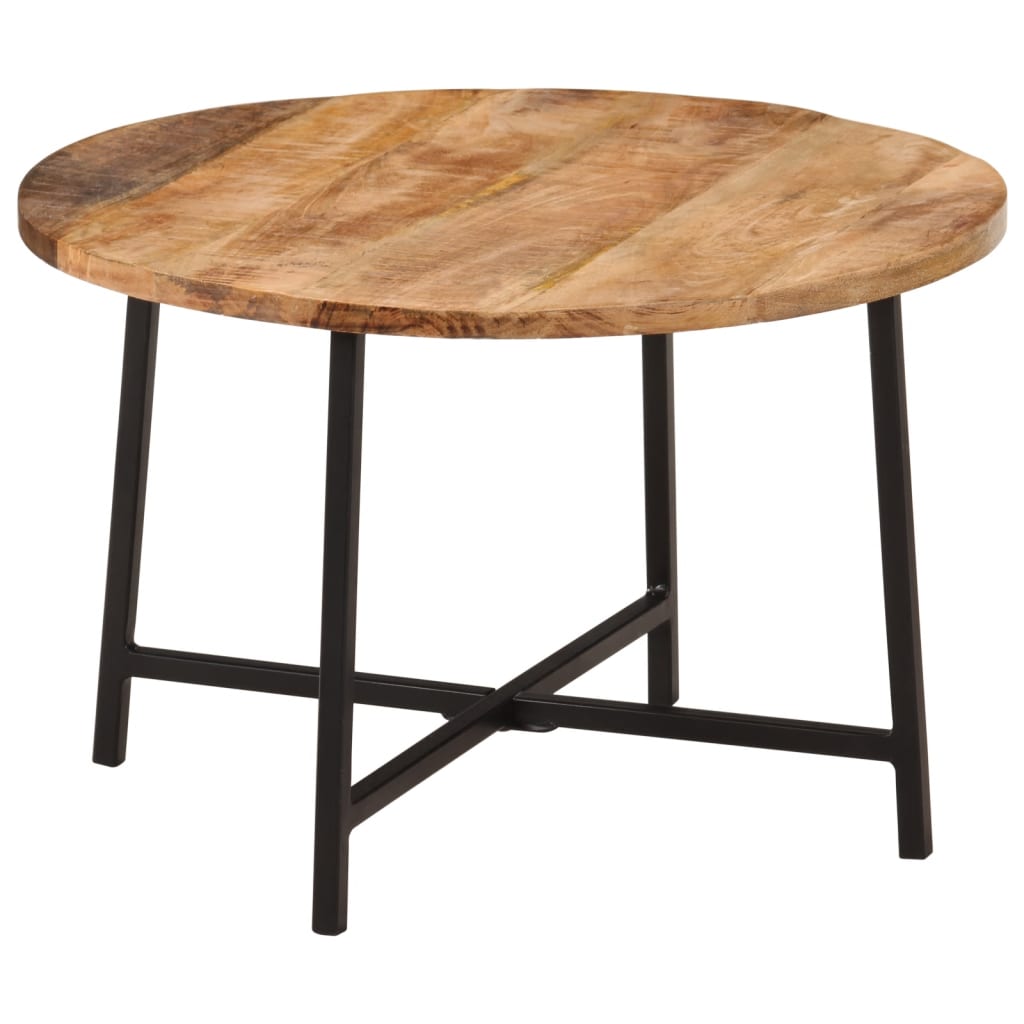 Mesa De Centro Hierro Y Madera Maciza De Mango