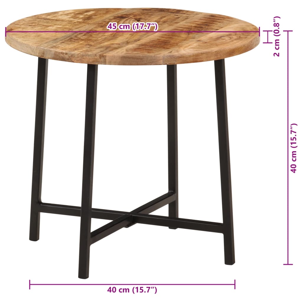 Mesa De Centro Hierro Y Madera Maciza De Mango