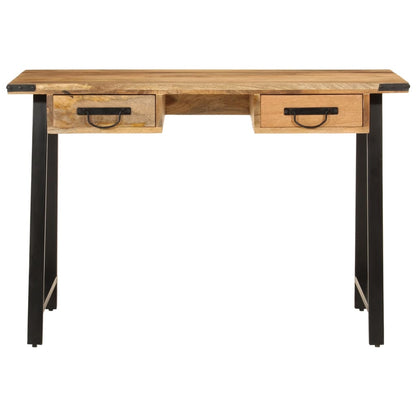 Escritorio Con Cajones Madera Mango Maciza Y Hierro 105X55X70Cm