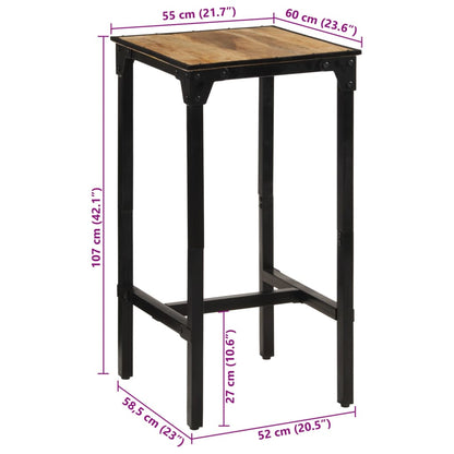 Mesa De Bar Madera Maciza De Mango Rugoso