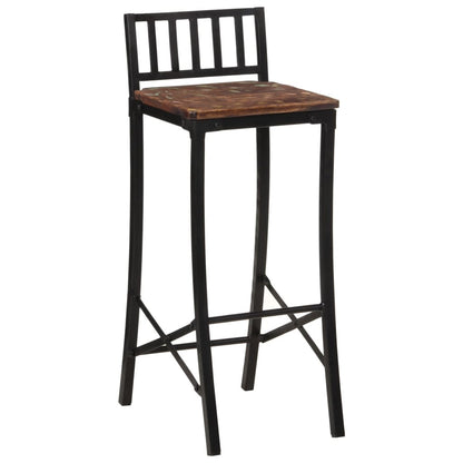 Taburetes Altos 4 Unidades Madera Maciza Reciclada