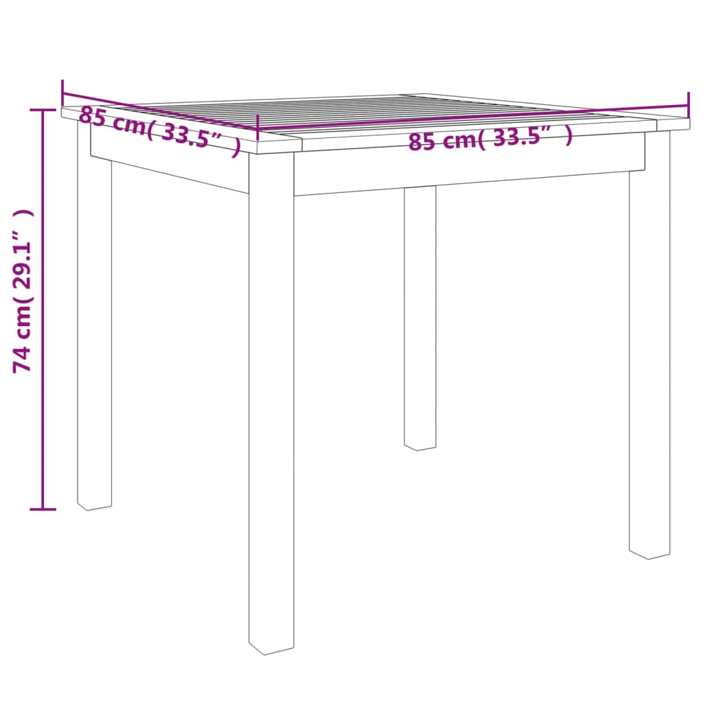 Juego De Comedor De Jardín 3 Piezas Madera Maciza De Acacia