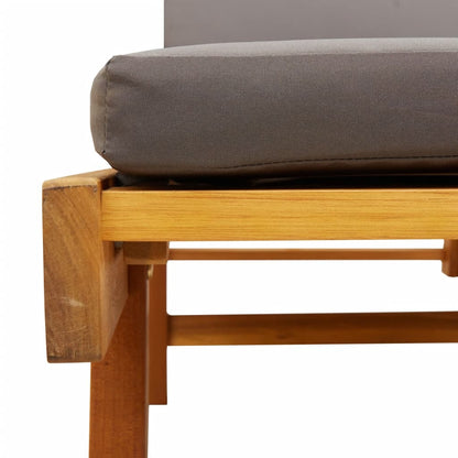 Tumbona Con Cojín Y Mesa Madera Maciza De Acacia