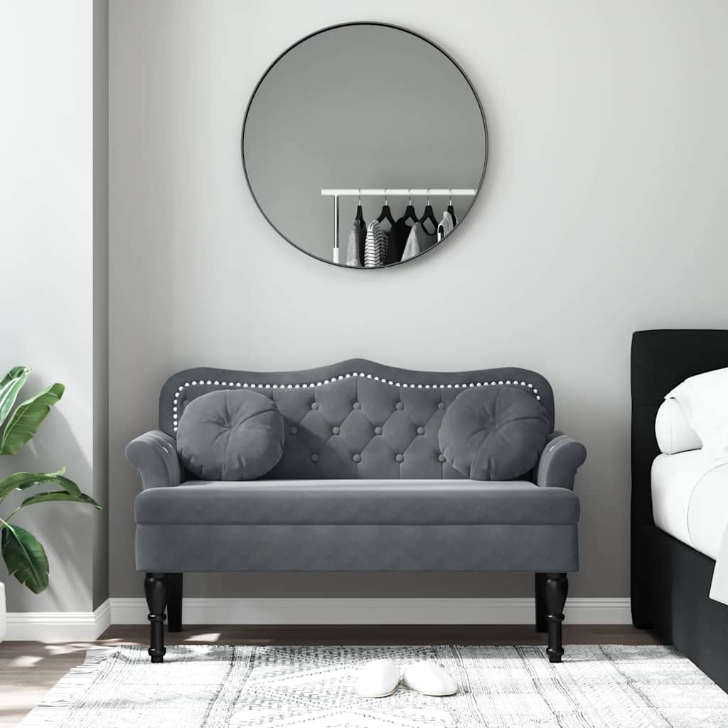 Banco Con Cojines De Terciopelo 120,5X65X75 Cm