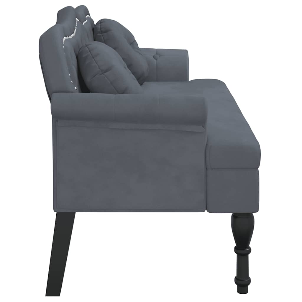 Banco Con Cojines De Terciopelo 120,5X65X75 Cm
