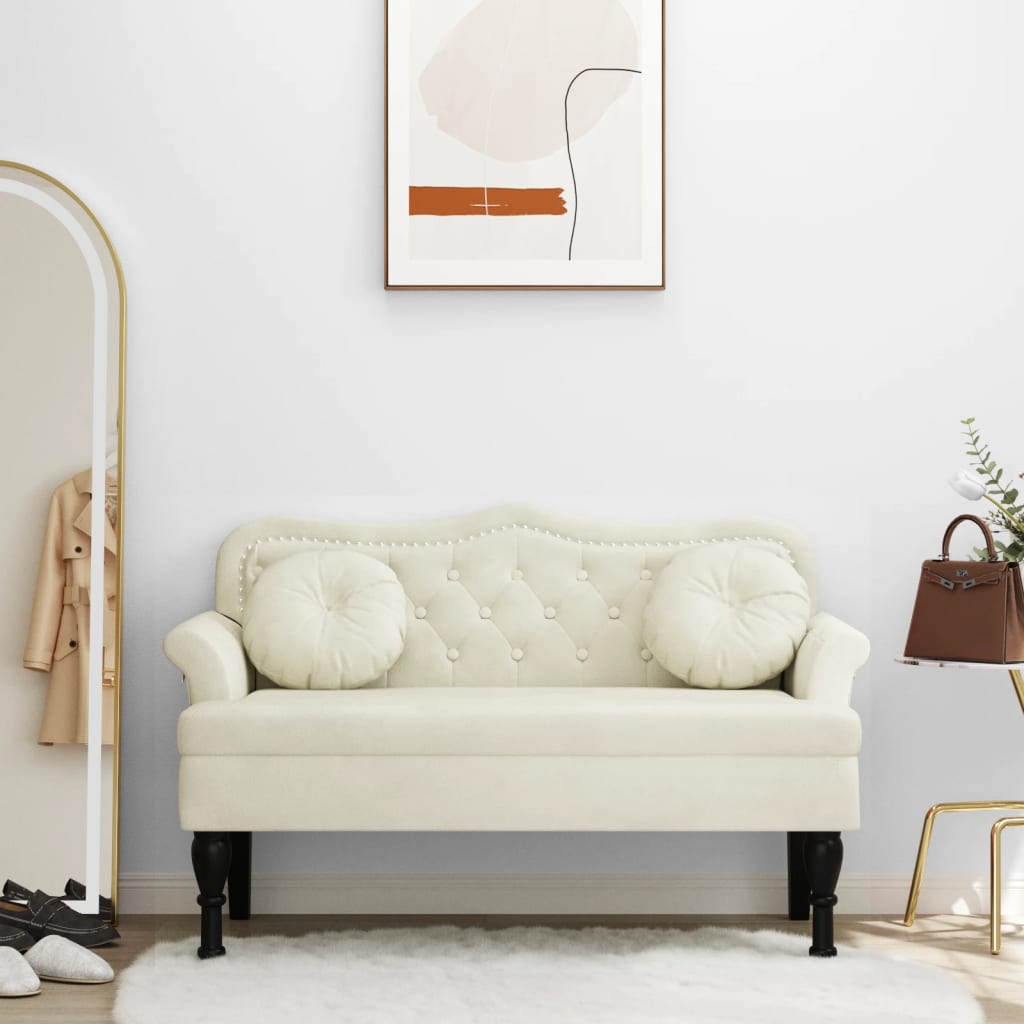Banco Con Cojines De Terciopelo 120,5X65X75 Cm