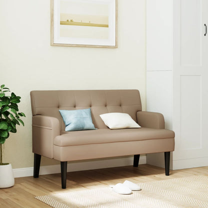 Banco Con Respaldo Ante Sintético Marrón 112X65,5X75 Cm