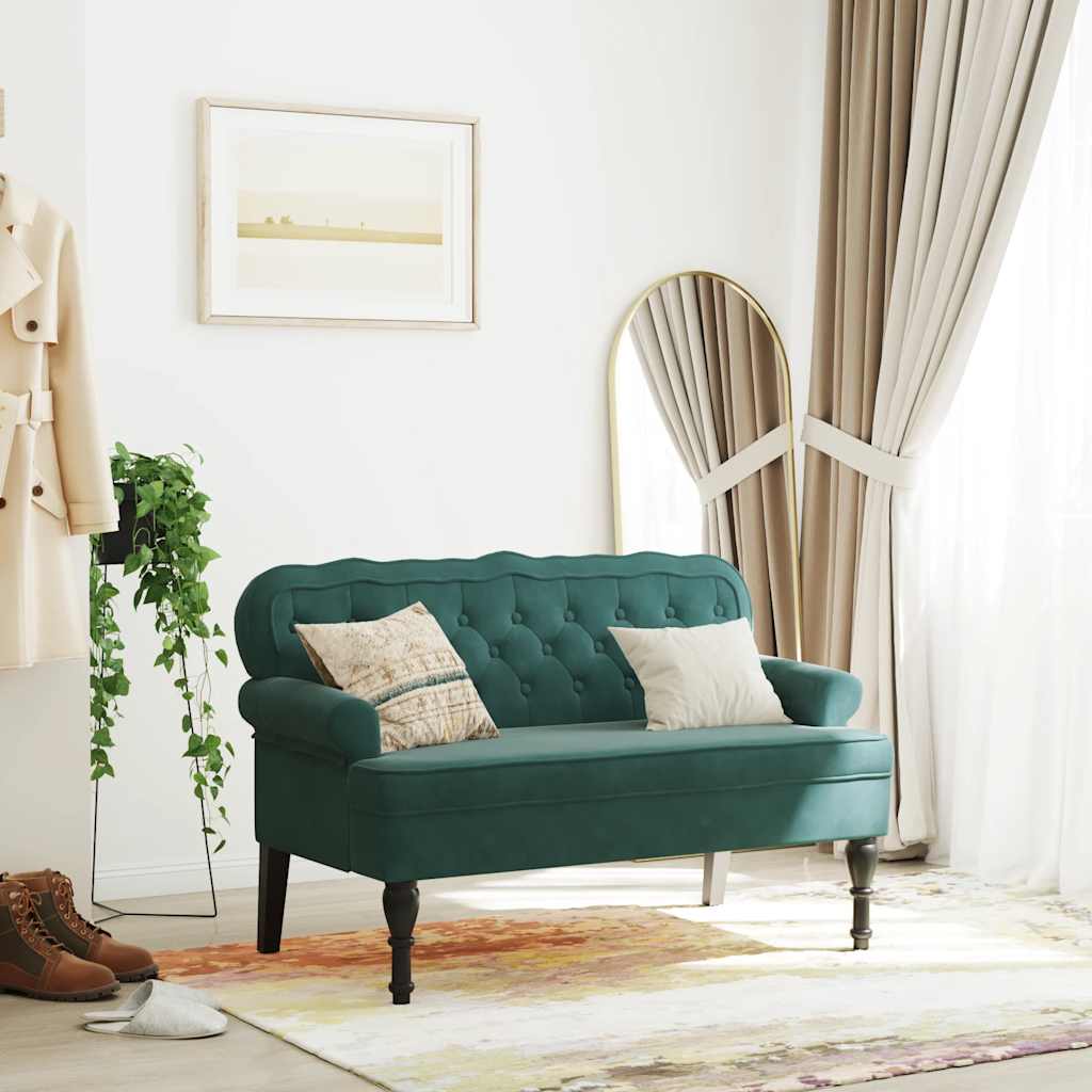 Banco Con Respaldo Terciopelo 119,5X64,5X75 Cm
