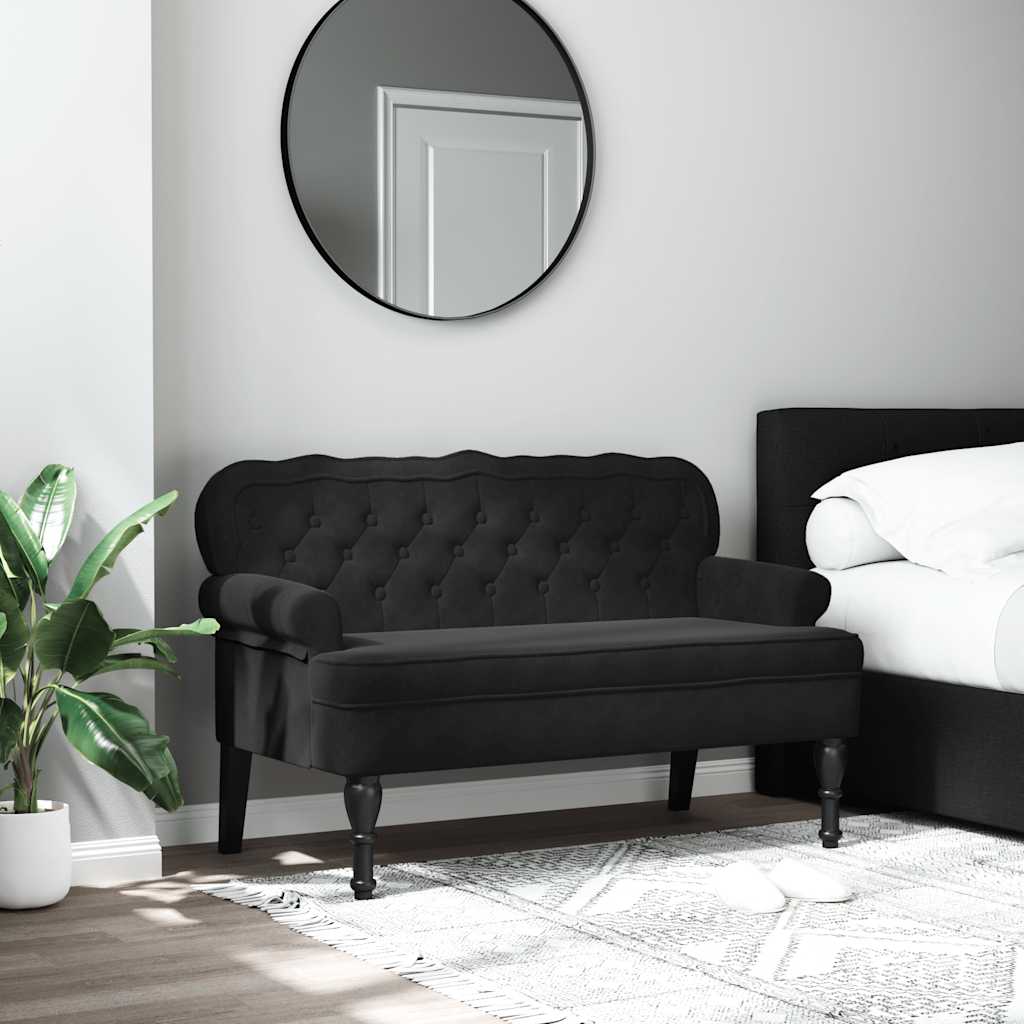 Banco Con Respaldo Terciopelo 119,5X64,5X75 Cm