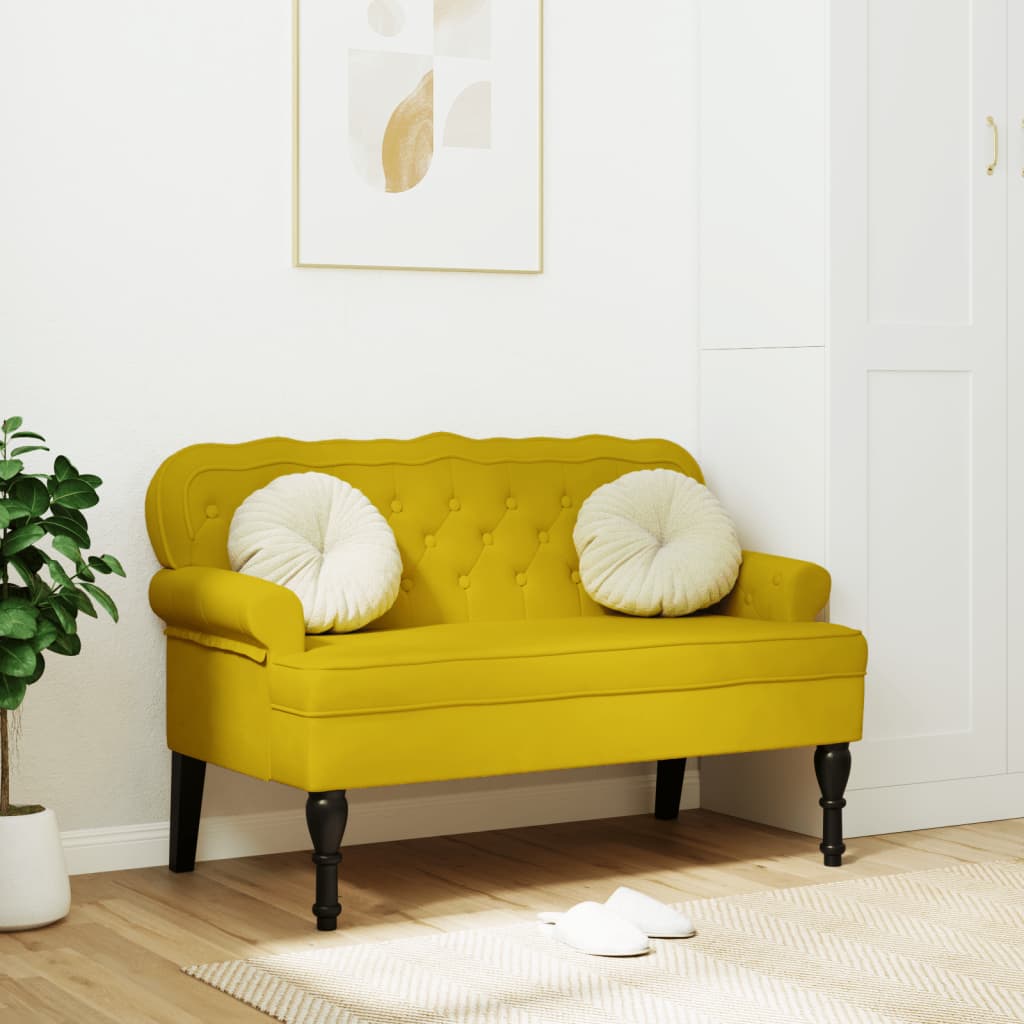 Banco Con Respaldo Terciopelo 119,5X64,5X75 Cm