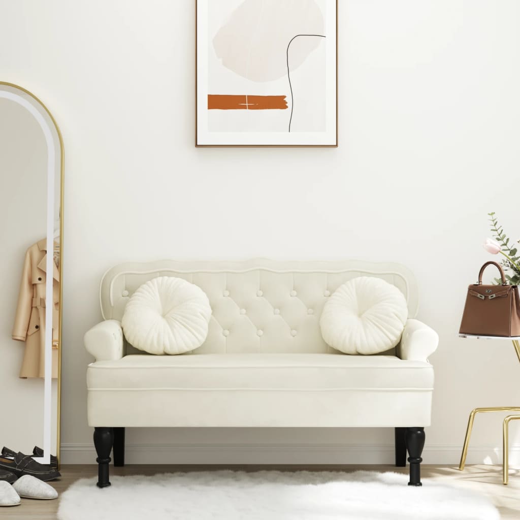 Banco Con Respaldo Terciopelo 119,5X64,5X75 Cm