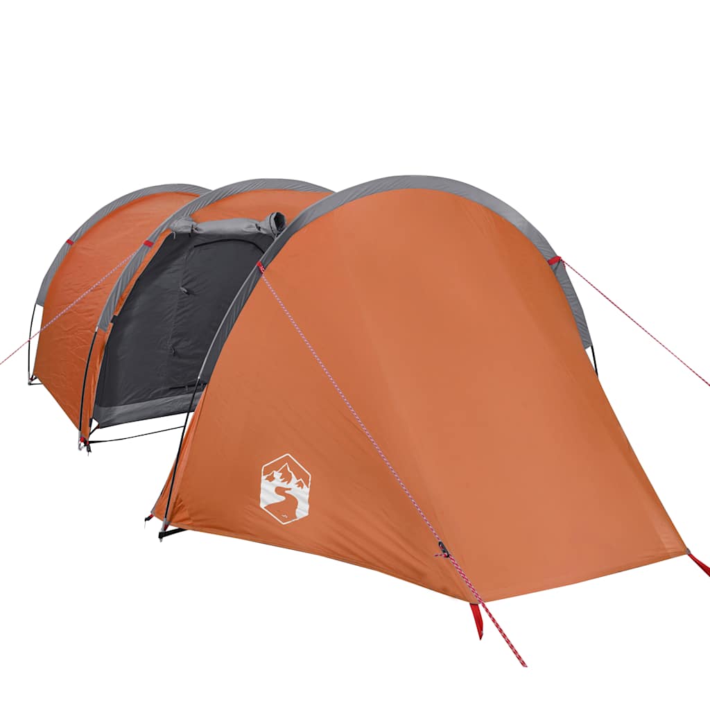 Tienda De Campaña Con Túnel Para 4 Personas Impermeable Naranja