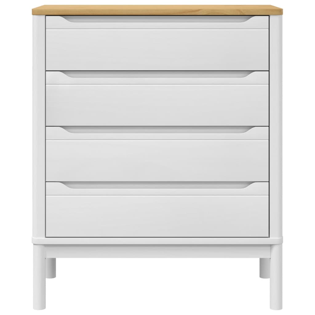 Cómoda Cajonera Floro Madera Maciza De Pino