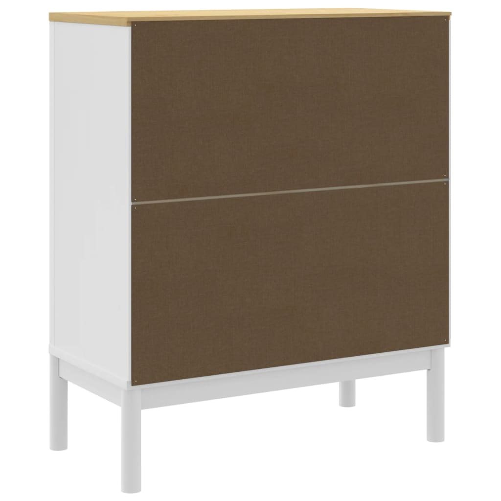 Cómoda Cajonera Floro Madera Maciza De Pino