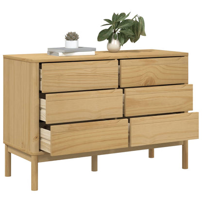 Cómoda Cajonera Floro Madera Maciza De Pino