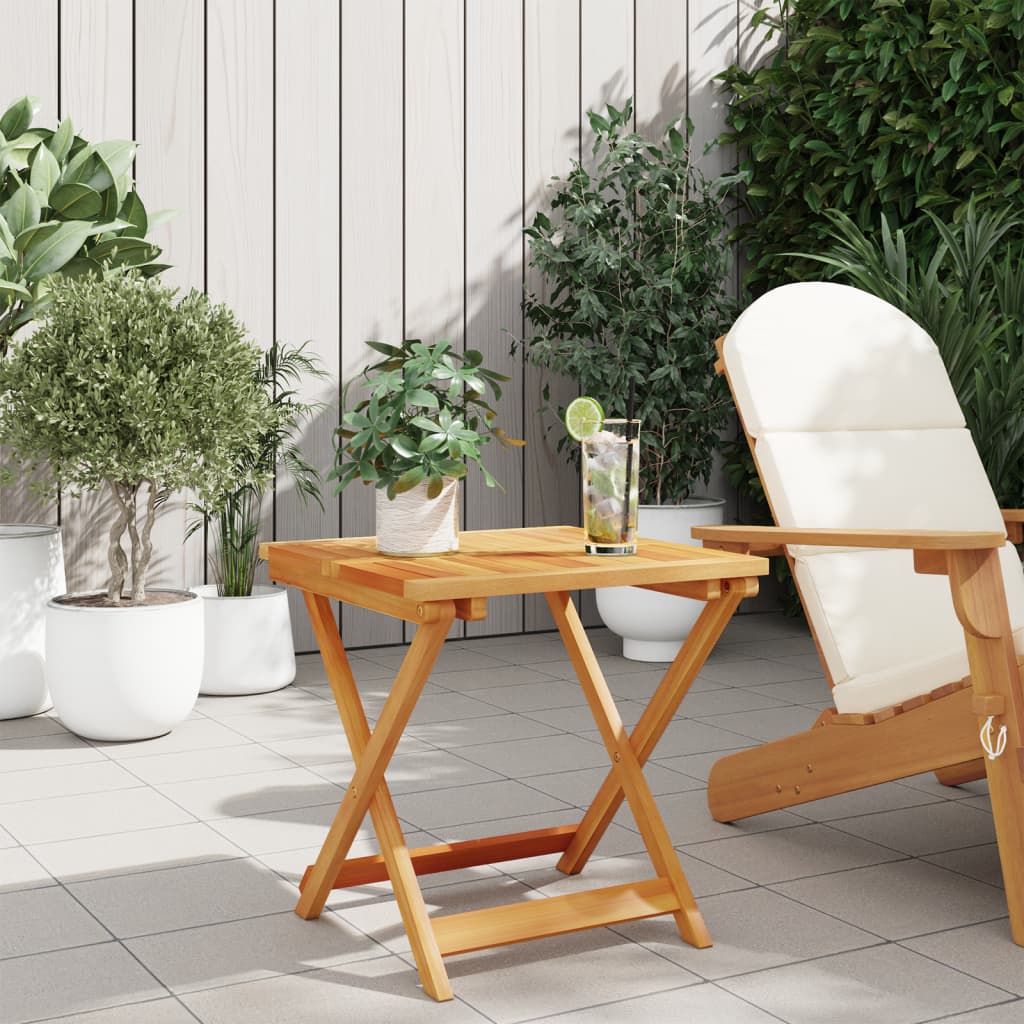 Mesa De Jardín Plegable Madera Maciza De Acacia