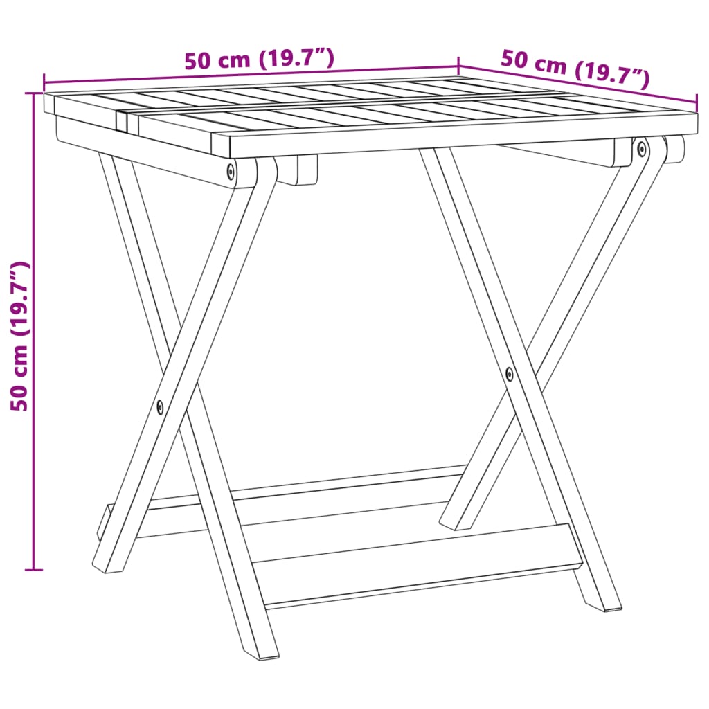 Mesa De Jardín Plegable Madera Maciza De Acacia