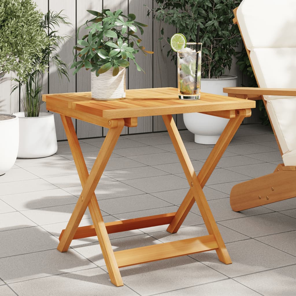 Mesa De Jardín Plegable Madera Maciza De Acacia