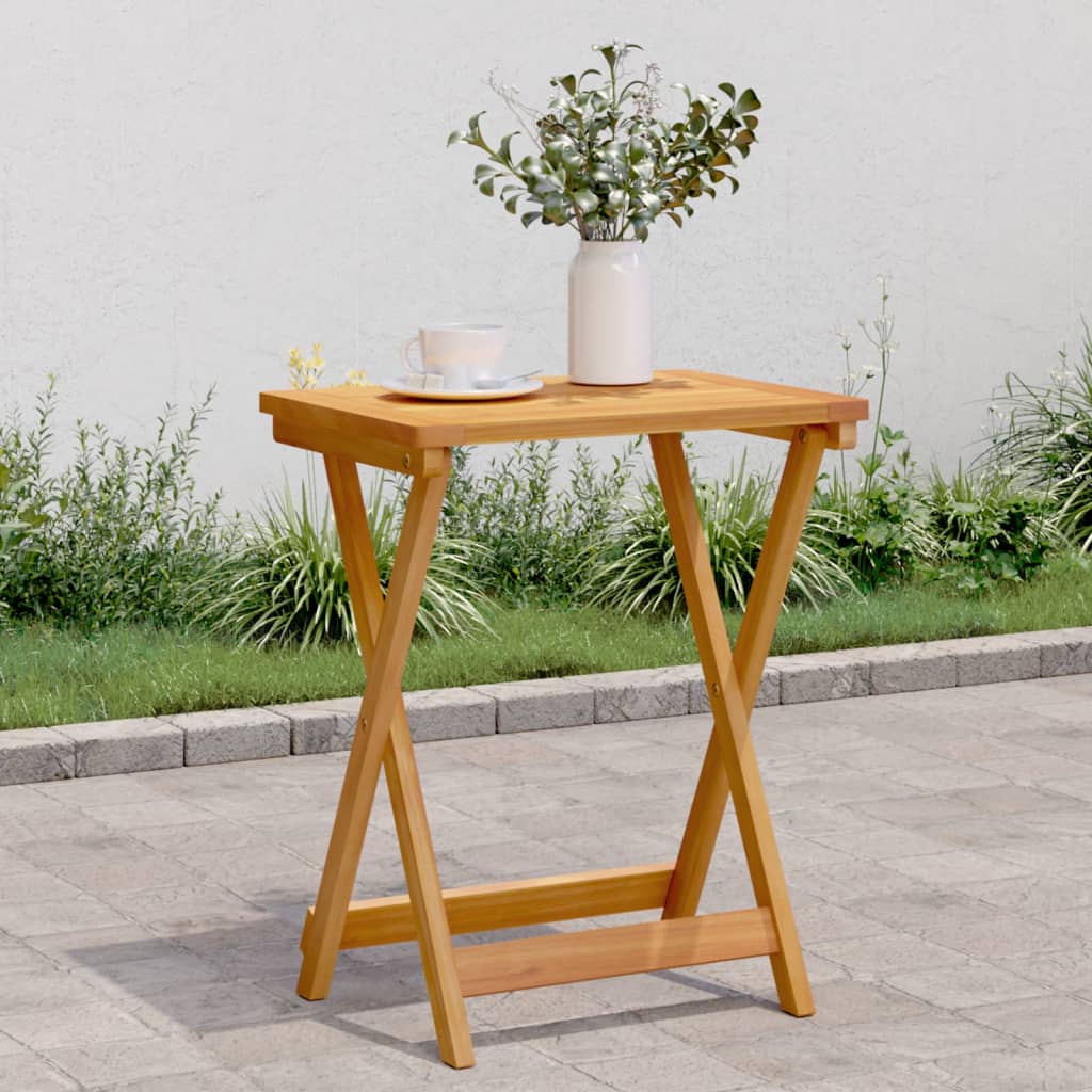 Mesa De Jardín Plegable Madera Maciza De Acacia 50X36X60 Cm