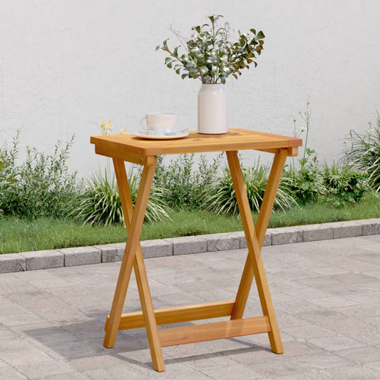 Mesa De Jardín Plegable Madera Maciza De Acacia 50X36X60 Cm