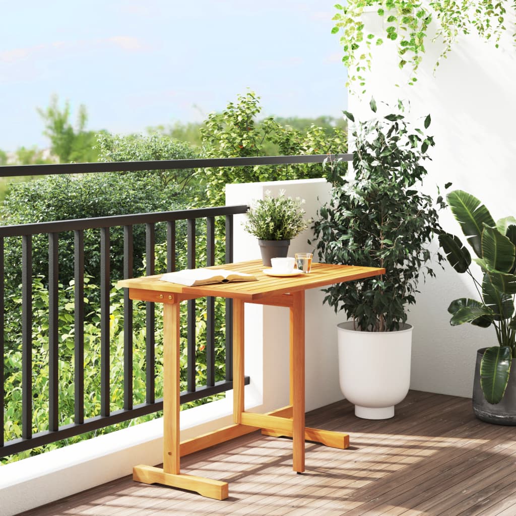 Mesa De Balcón Plegable Madera Maciza De Acacia 90X60X72 Cm