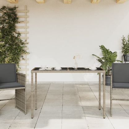 Mesa De Jardín Superficie De Vidrio Ratán Pe 115X54X74 Cm