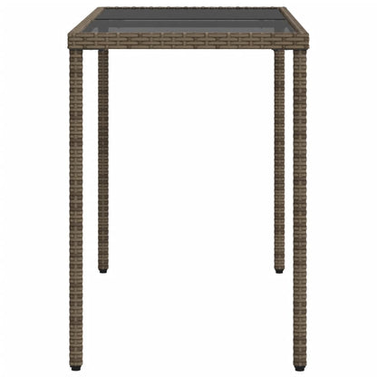 Mesa De Jardín Superficie De Vidrio Ratán Pe 115X54X74 Cm