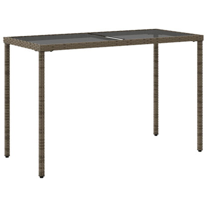 Mesa De Jardín Superficie De Vidrio Ratán Pe 115X54X74 Cm