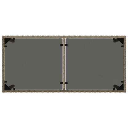 Mesa De Jardín Superficie De Vidrio Ratán Pe 115X54X74 Cm