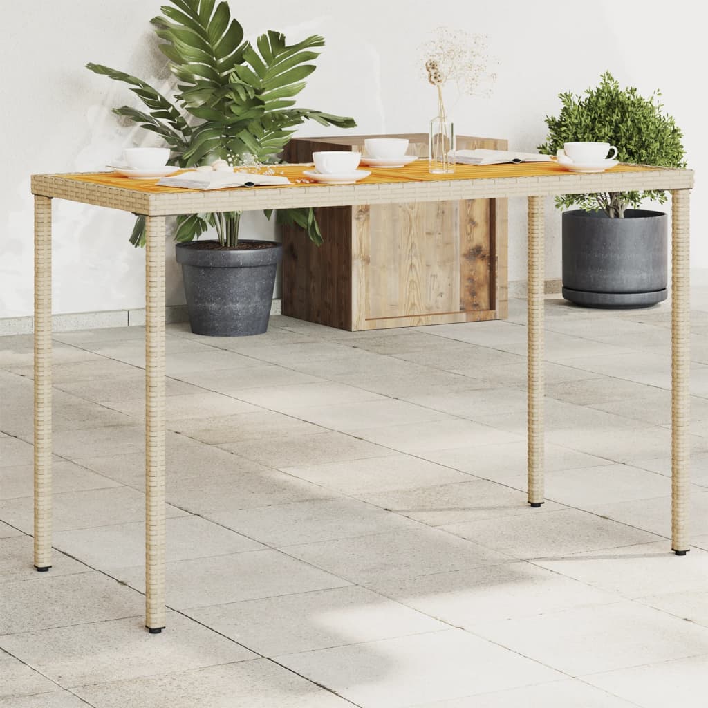 Mesa De Jardín Superficie De Vidrio Ratán Pe 115X54X74 Cm