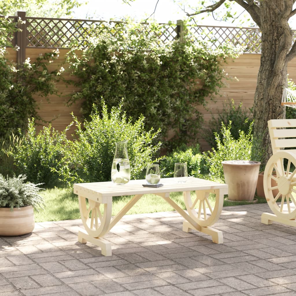 Mesa De Centro De Jardín Madera Maciza Abeto 90X50X40 Cm