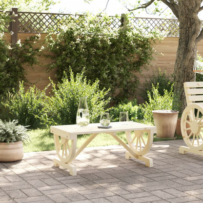 Mesa De Centro De Jardín Madera Maciza Abeto 90X50X40 Cm