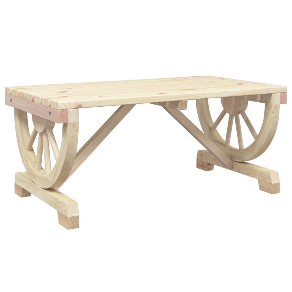 Mesa De Centro De Jardín Madera Maciza Abeto 90X50X40 Cm