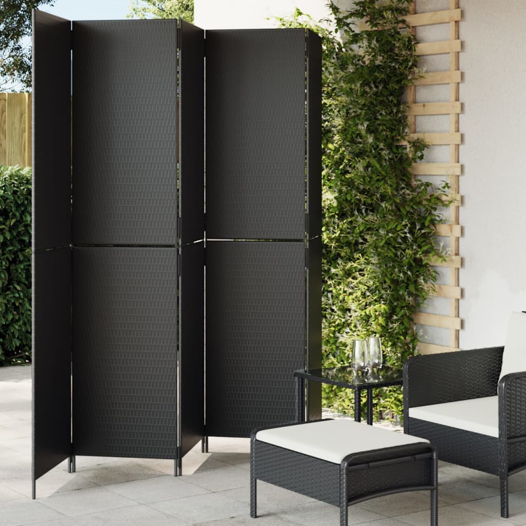 Biombo De 3 Paneles Ratán Sintético