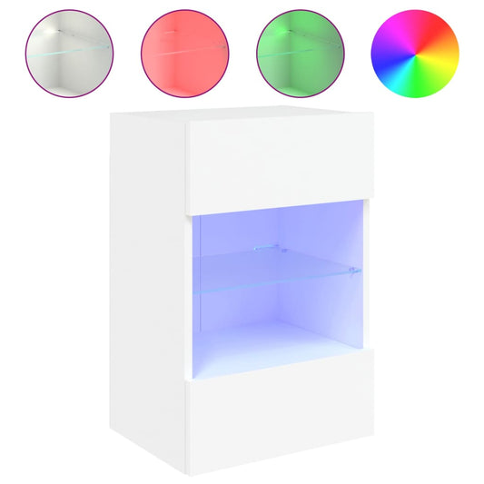 Mueble De Tv De Pared Con Luces Led 40X30X60,5 Cm