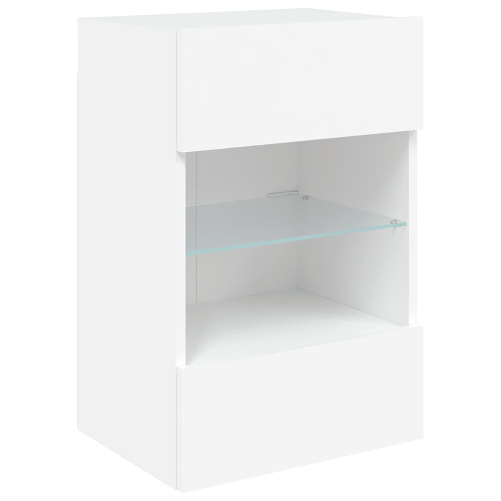 Mueble De Tv De Pared Con Luces Led 40X30X60,5 Cm