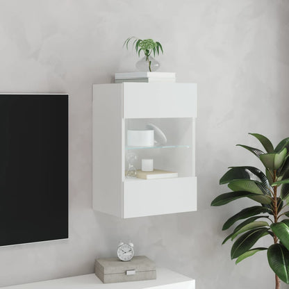 Mueble De Tv De Pared Con Luces Led 40X30X60,5 Cm
